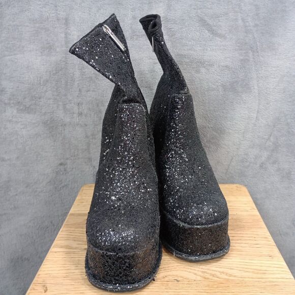 Dolls‎ Kill Shelley's London Sparkle Platform Boots Festival Size 7 Glitter 5" - Picture 5 of 16